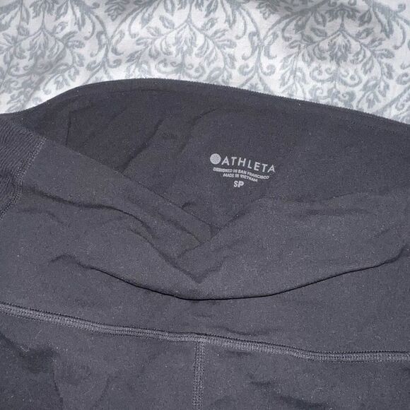 Athleta ankle sock hole leggings black full length size S SP - Picture 2 of 5